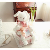 주식회사 앙앙 보들보들 토끼 1단 기저귀케익- 애착인형 베넷티 출산선물 백일선물