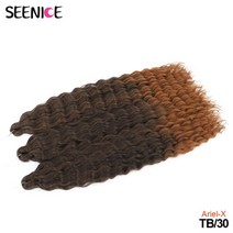 Ariel-X 컬 딥 웨이브 트위스트 크로 셰 머리 자연 합성 아프리카 곱슬 끈 Ombre Braiding Hair Extensions, 02 30inches-75cm, 09 T1B/30