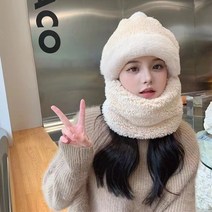 실버스 겨울 목도리 털모자 넥워머 일체형