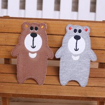 [펠트친구] 반달 곰 와펜/와펜/캐릭터와펜/동물와펜/와펜브로치/, 브라운