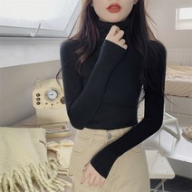 삼각형 옷장 터틀넥 보터밍 스웨터 이너 풀오버 가을과 겨울 신제품 서양식 다목적 타이트 탑