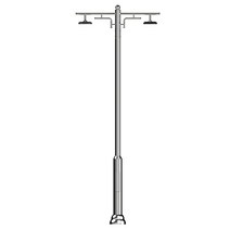 투광기용 스텐 가로등주 2등용 P-5 가로등폴대 4M 5M 6M 공장등 창고등 주차장등 경기장등, 높이5M+앙카200X200