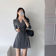 [레티고] 여성 로맨틱 브이넥 수트 원피스