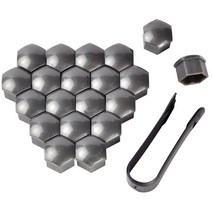 튜익스휠너트 자동차휠너트 스타일링 타이어 휠 허브 커버 20pcs 휠 너트 커버, 회색, 20개