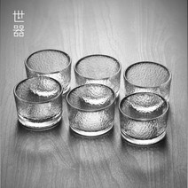 울퉁불퉁한 공푸 보이차 미니 유리 찻잔 특이한 전통 차잔 티잔 6P 세트, B.코끼리잔 6개 세트