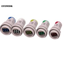 LED 전광판 모듈 간판 엘리베이터 광고구멍 크기 6-60 VDC 디지털 전압계 원형 검출기 테스터 미니 LED 표, 한개옵션1, 04 blue