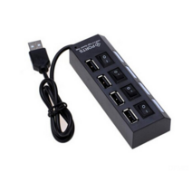 DFMEI 4 개의 포트 USB 세미퍼 USB 허브의 4 포트가있는 조명이있는 독립 스위치가있는 USB 허브