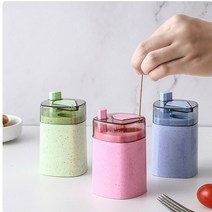 원터치 자동 이쑤시개 디스펜서 식당 고기집 요식업 업소 이쑤시개통 요지통 홀더 고급 케이스 꽂이 개업 선물 보관통 모던 가정용 블루