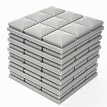 방음재 흡음재 방음스펀지 셀프방음 스튜디오 폼 패널 흡음 흡음판 작업실 녹음실 방음벽, 테이프가있는 6pcs, 회색