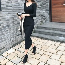 ZENCY 젠시 에스라인 롱니트원피스