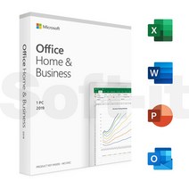 정품 MS 오피스 2019 Office Home & Business 기업용 및 가정용 Windows PC 1대 영구사용