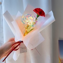 오랫동안 내곁에 있어요 카네이션 LED 홀로그램 장미 꽃다발 어버이날 선물