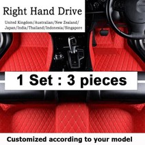 합성 데크 목재 합판 원목 방부목BMW 자동차 2 좌석 로드스터 먼지 방지 바닥 매트 Z3 E36 7 8 1995 ~, 15 RHD RED