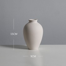 아크릴 세라믹 인테리어 도자기 화병 꽃병 흰색 거실 장식 홈 장식 방 장식 및 인공 꽃 장식 인형, 높이 15cm