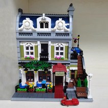 전문가 은행 카페 코너 모델 Moc 모듈러 하우스 빌딩 블록 장난감 애완 동물 서점 타운 홀 다운타운 다이너, [05] parisian restaurant