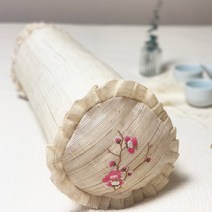 sjh2237 삼베시리즈, 삼베원형 베개커버 매화꽃핑크색