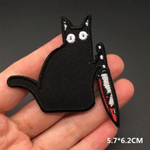 애니멀 고양이 동물 애니 DIY 가방 옷 자수 패치, G