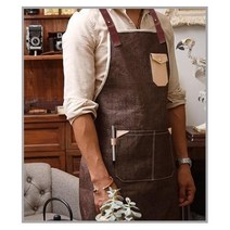 네일 데님 카페 공방 가죽끈 작업 앞치마 미술 바리스타 꽃집 헤어디자이너앞치마, 단품, 단품