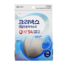 크리넥스 데일리 방역 마스크 KF94 화이트 대형, 10매입