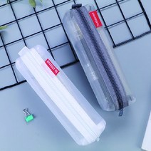 메쉬필통 파우치 안경케이스 집 보관 사무용품 연필 성인필통 문구사이트 학생필통, 메쉬펜슬파우치그레이