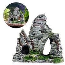 진주린 해수 산호 수초 어항 마운틴 뷰 수족관 숨어있는 동굴 나무 장식 장식, b 11.5x10.8x5.7cm, 그림과 같이