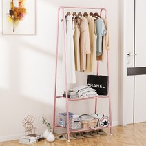 에스텔라 2단 선반 스탠드 행거, 핑크