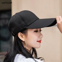 챙이 긴 야구모자 커플 캐주얼 여성 블랙 순면 차양 추남 롱챙 캡 모자