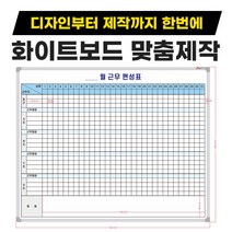 일일 주간 근무 현황판 현황표 근무현황판 화이트보드 제작 인쇄 회사 칠판, 일반(자석부착X)