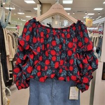 밀스튜디오 홈플러스몰05 퍼프소매블라우스 장미프린트퍼프소매블라우스 LP4BLS103