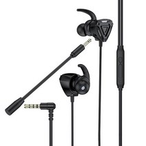 무선핀마이크 PS4 Xbox 용 GM3 게임용 이어폰 PC iPhone 7/6/6s/5 듀얼 마이크 인 이어 헤드셋이 장착 된 NS 스테레오 유선 헤드폰, 02 Black silver 3.5mm