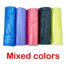 쓰봉 파란 검은 비닐 봉지 50리터 30리터 75리터 10리터 100리터 100pcs 혼합 색상 두꺼운 일회용 쓰레기 봉투 주방 보관 쓰레기통 라이너 봉투 보호 개인 정보 보호, 혼합 색상 100pcs, 45x50cm, 0.5천