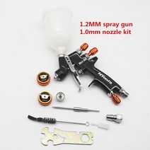 페인트 스프레이건 페인트 믹싱 컵 및 어댑터가 있는 탱크 에어 스프레이 건 미니 1.2MM 노즐 키트 400CC, 02 TWO Nozzle