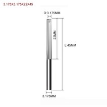 1 개 3.175mm 4mm 6mm 8mm 2 개의 플루트 스트레이트 슬롯 비트 우드 커터 CNC 솔리드 카바이드 2 개의 더, 13 3.175X3.175X22X45