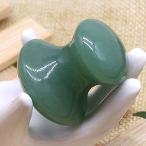 천연 로즈 쿼츠 그린 어벤츄린 버섯 모양의 구아 샤 구아샤 스크래핑 마사지 도구 세트 보드 스파 편안한 명상, 녹색 옥