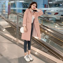 가을 겨울 여자 코트 미디엄 롱 기장 트렌치코트 모직 코트