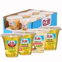 Dole 간편과일 후룻컵 디저트 4종 (198g * 6입), 1box, 복숭아컵 12입