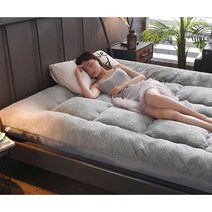 빨아쓰는 두꺼운 양털 토퍼 매트리스 침대 패드 매트, 02 - 150x200 그레이