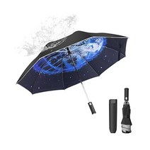 여행 우산 방풍 및 방수 자동 골프 우산 소형 여행 우산 경량 휴대용 자동 강력한 방수 접이식, earth blue