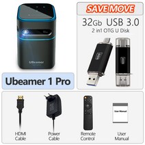 캠핑용 미니 빔프로젝터 스크린 휴대용 빔프로젝터 aun mini 프로젝터 android 9 beamer ubeamer 1 pro 4k 비디오 프로젝터 디코드 홈 시어터 빔, 협력사, ubeamer1pro-u-디스크