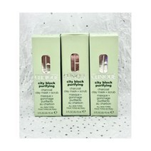X3 Clinique City Block Purifying Charcoal Clay Scrub 마스크 0.5oz/15ml Each 121348