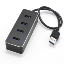 DFMEI USB 3.0 허브 허브 알루미늄 합금 쉘 USB 허브 4 포트 분할 지연 4 개의 외부 하드 디스크, 은