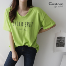 커스텀에이블 영문 레터링 컬러풀 반팔 티셔츠 C2204TS094B