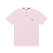 스톤아일랜드 스톤아일랜드 로고 패치 반팔 카라 티셔츠 ROSE QUARTZ