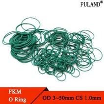 고무링 CS 1mm OD 4 50mm 녹색 FKM 불소 고무 O 링 씰링 개스킷 절연 오일 고온 저항 10 개, OD 26mm ID 24mm+Green+1.0mm