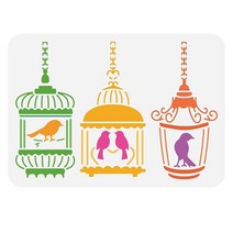 FINGERINSPIRE 페인팅용 공룡 스텐실 30 x 30cm(11.8 11.8인치) 재사용 가능한 머리 대형 입구 템플릿 동물 테마 드로잉 벽 목재 가구 바닥 장식용, Birdcages