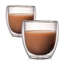 1+1 이중 유리컵 커피잔 홈카페글라스컵 내열유리잔 티잔 꽃잎찻잔