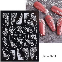 1 pc 디자인 손톱 장식 네일 접착제 손톱 장식 슬라이더 접착제 네일 데칼 SASW5D, STZ5D11