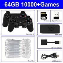 가정용 게임기 오락기 레트로 미니 오락실 비디오 게임 콘솔 64g 내장 10000 게임 ps1fcgba 무선 컨트롤러 게임 스틱 핸드 헬드 게임 플레이어, 64g-박스 없음-신품
