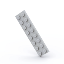 LEGO 레고 3034 2x8 베이직 블럭 부품 파트 브릭 세트, 멜란지그레이24개
