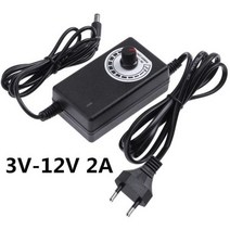 (5일무배) 조정 가능한 AC-DC 전원 공급 장치 3V 5V 6V 9V 12 V 15V 18V 24V 1A 2A 5A 범용 220V ~ 12 V 볼트 어댑터, 3V-12V 2A